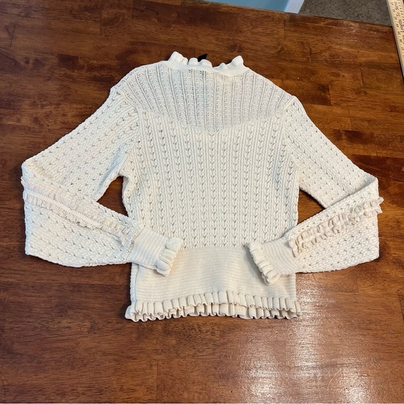 Zara Cream knit sweater black bow size small - Picture 6 of 6